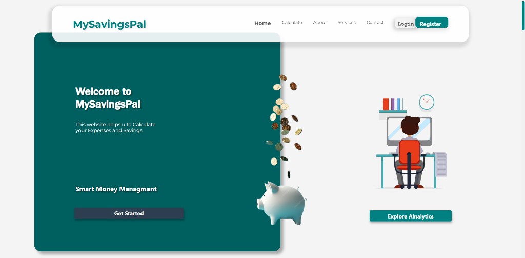 MySavingsPal — personal finance landing page